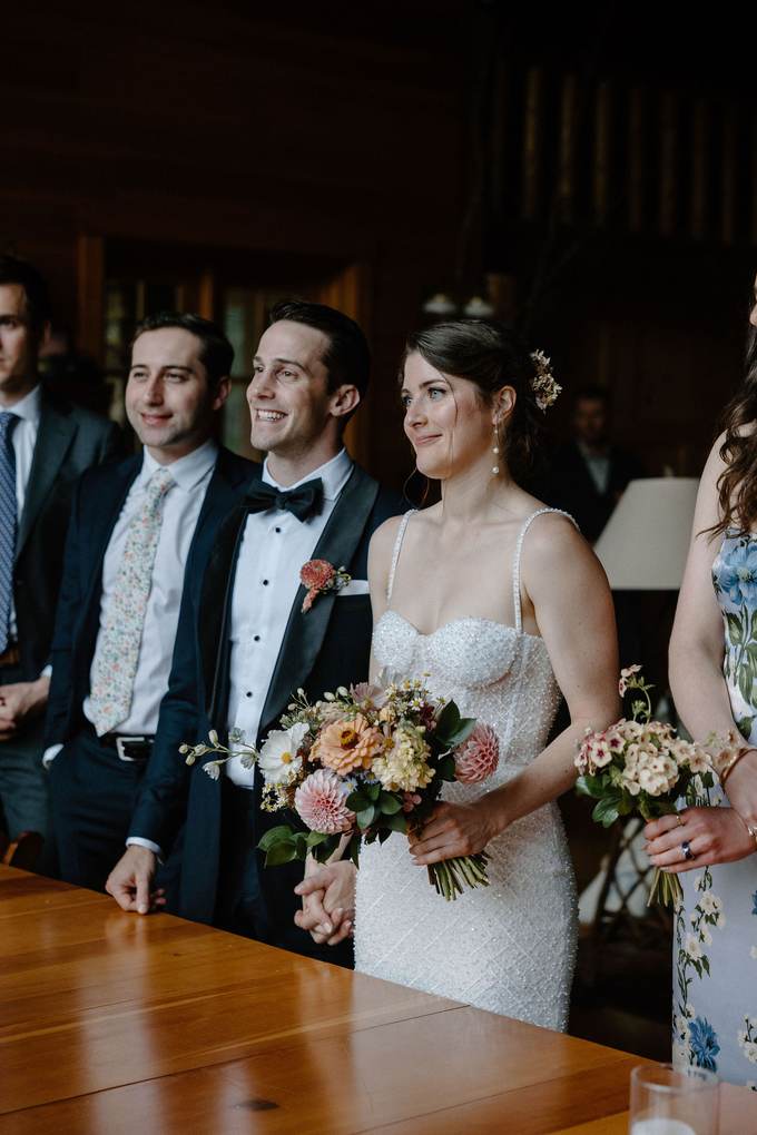 The couple with their people